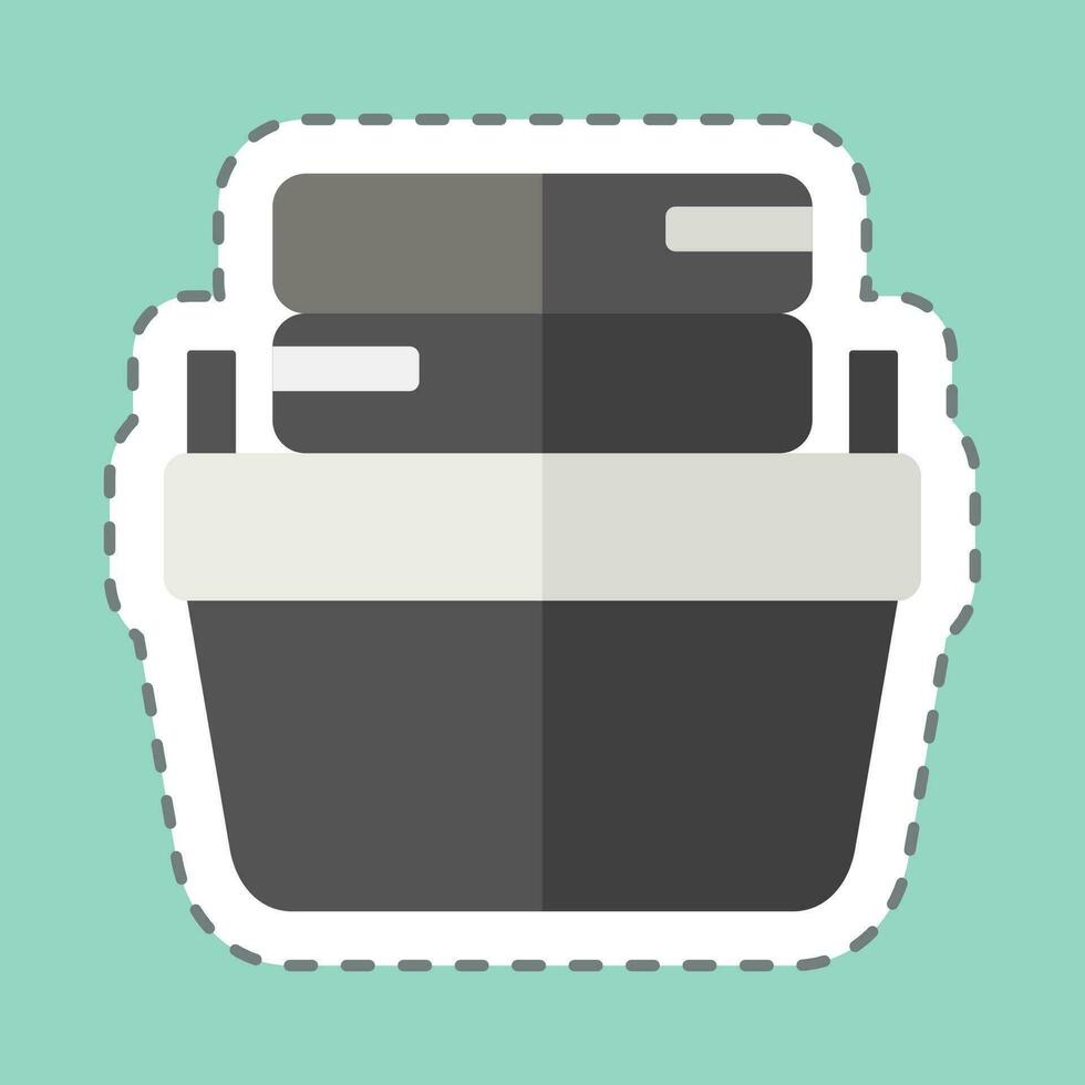 Sticker line cut Clothe Basket. related to Laundry symbol. simple design editable. simple illustration vector