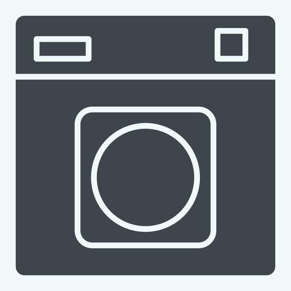 Icon Tumble Dryer. related to Laundry symbol. glyph style. simple design editable. simple illustration vector