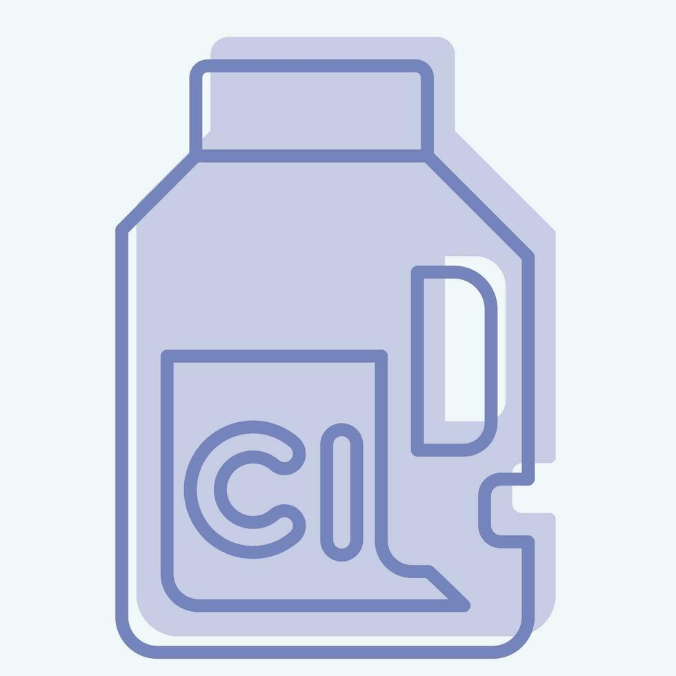 Icon Chlorine. related to Laundry symbol. two tone style. simple design editable. simple illustration vector