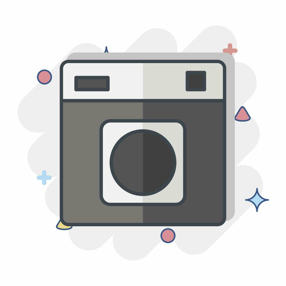 icono caída secadora. relacionado a lavandería símbolo. cómic estilo. sencillo diseño editable. sencillo ilustración vector