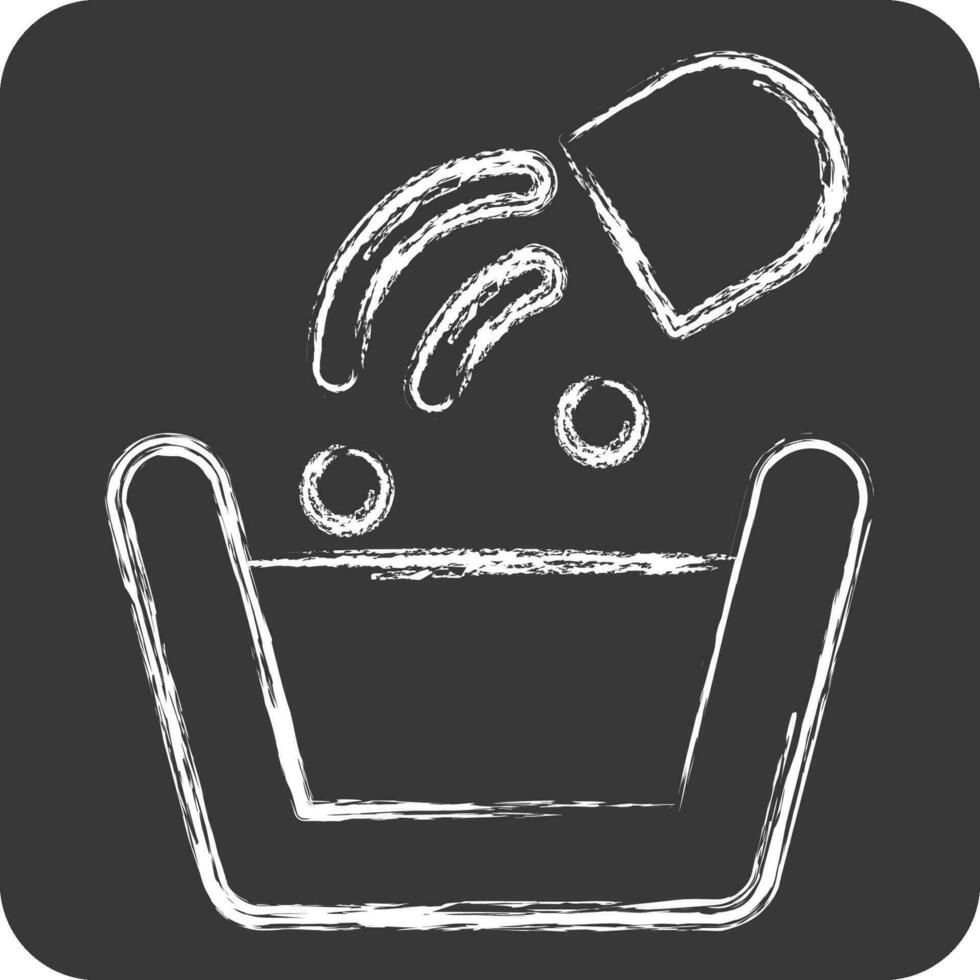 Icon Washing Poder. related to Laundry symbol. chalk Style. simple design editable. simple illustration vector