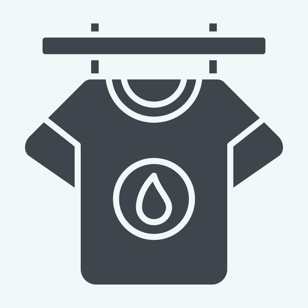 Icon Hanging Tshirt. related to Laundry symbol. glyph style. simple design editable. simple illustration vector