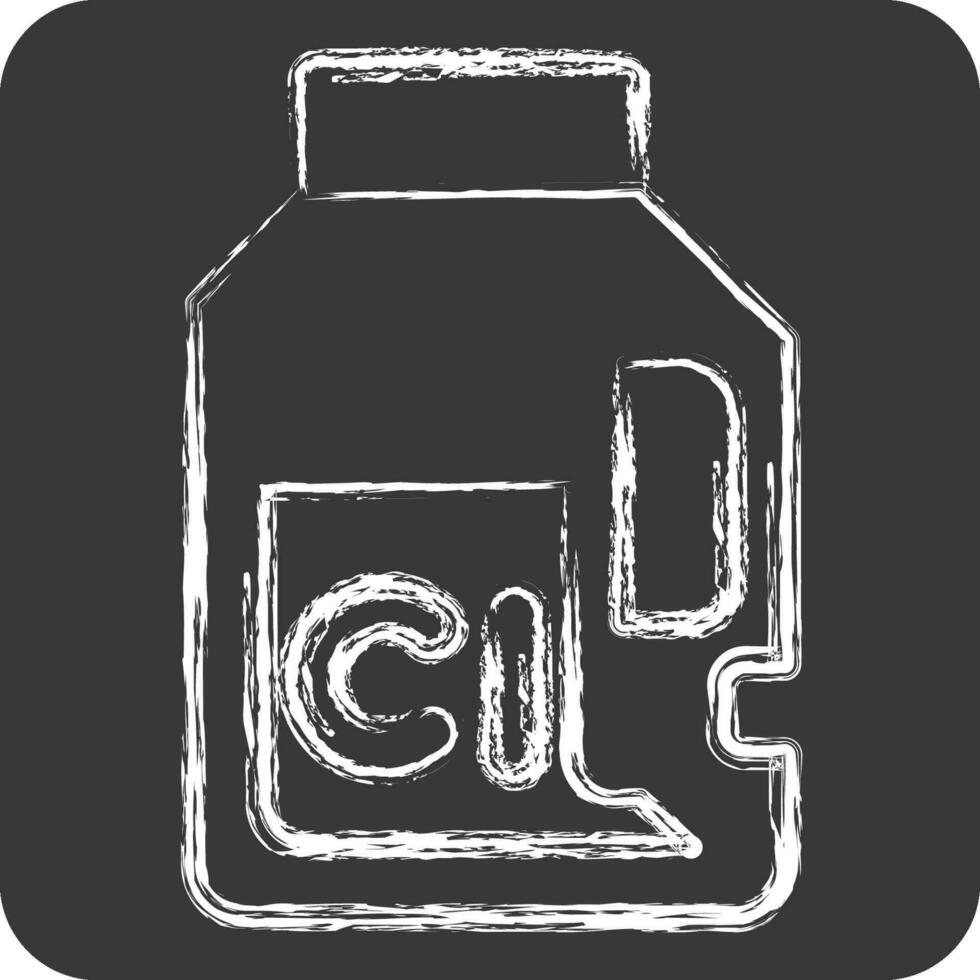 Icon Chlorine. related to Laundry symbol. chalk Style. simple design editable. simple illustration vector