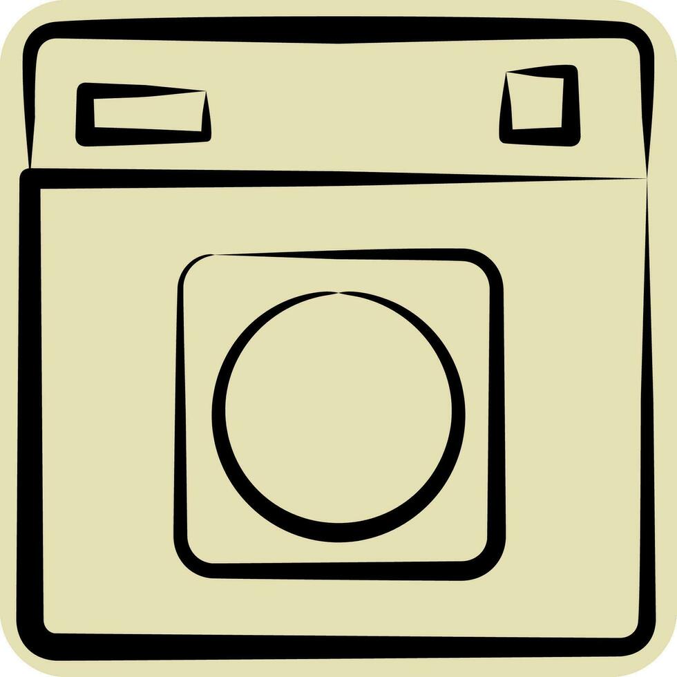 Icon Tumble Dryer. related to Laundry symbol. hand drawn style. simple design editable. simple illustration vector