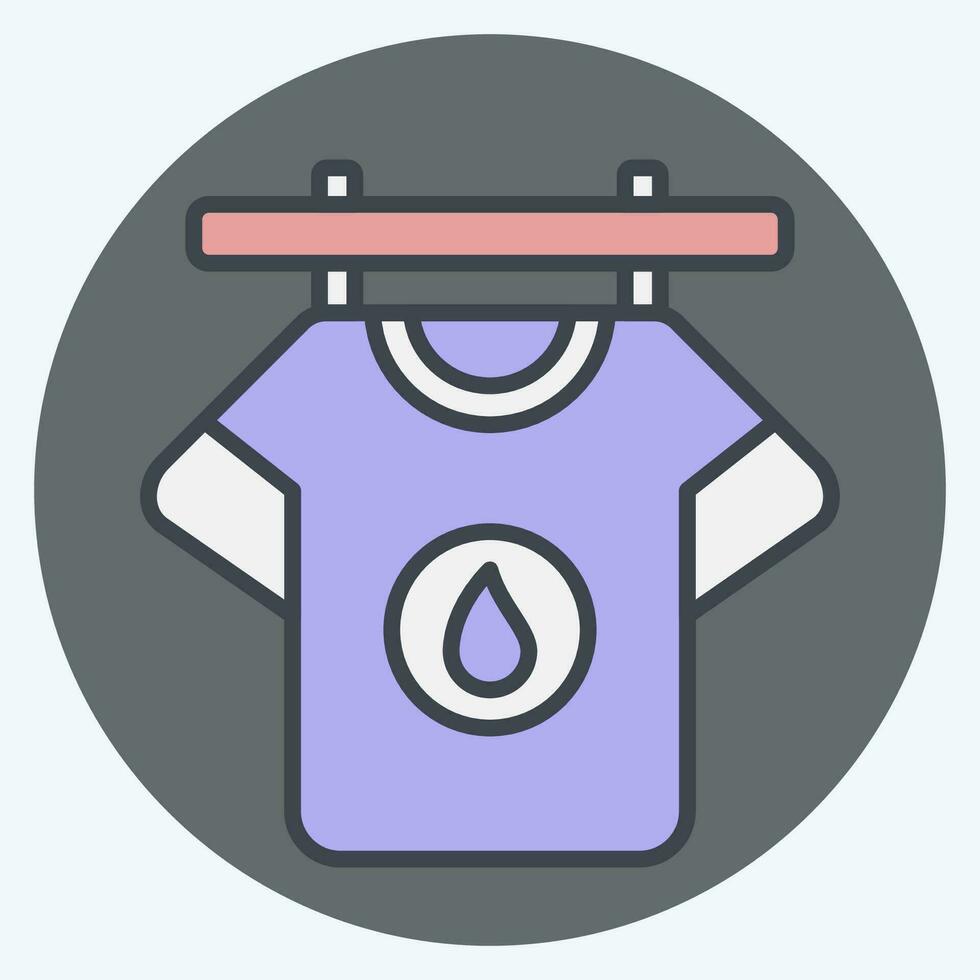 Icon Hanging Tshirt. related to Laundry symbol. color mate style. simple design editable. simple illustration vector