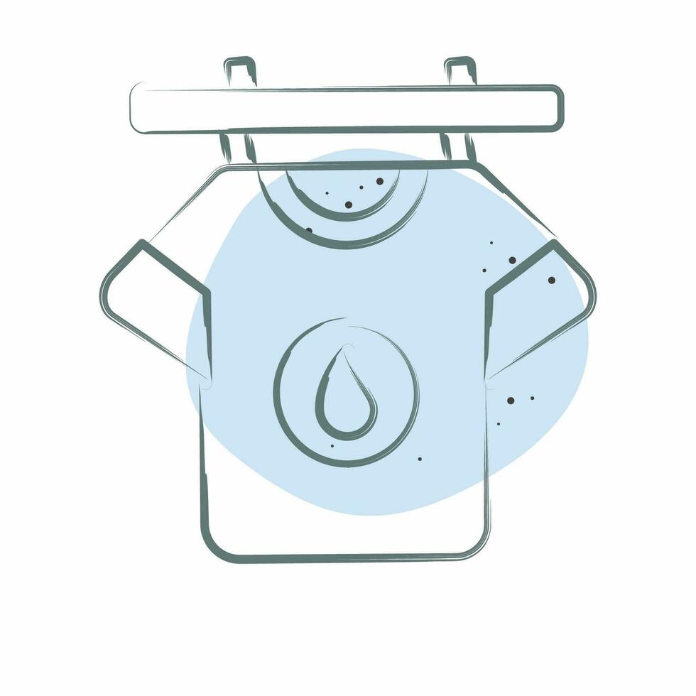 Icon Hanging Tshirt. related to Laundry symbol. Color Spot Style. simple design editable. simple illustration vector