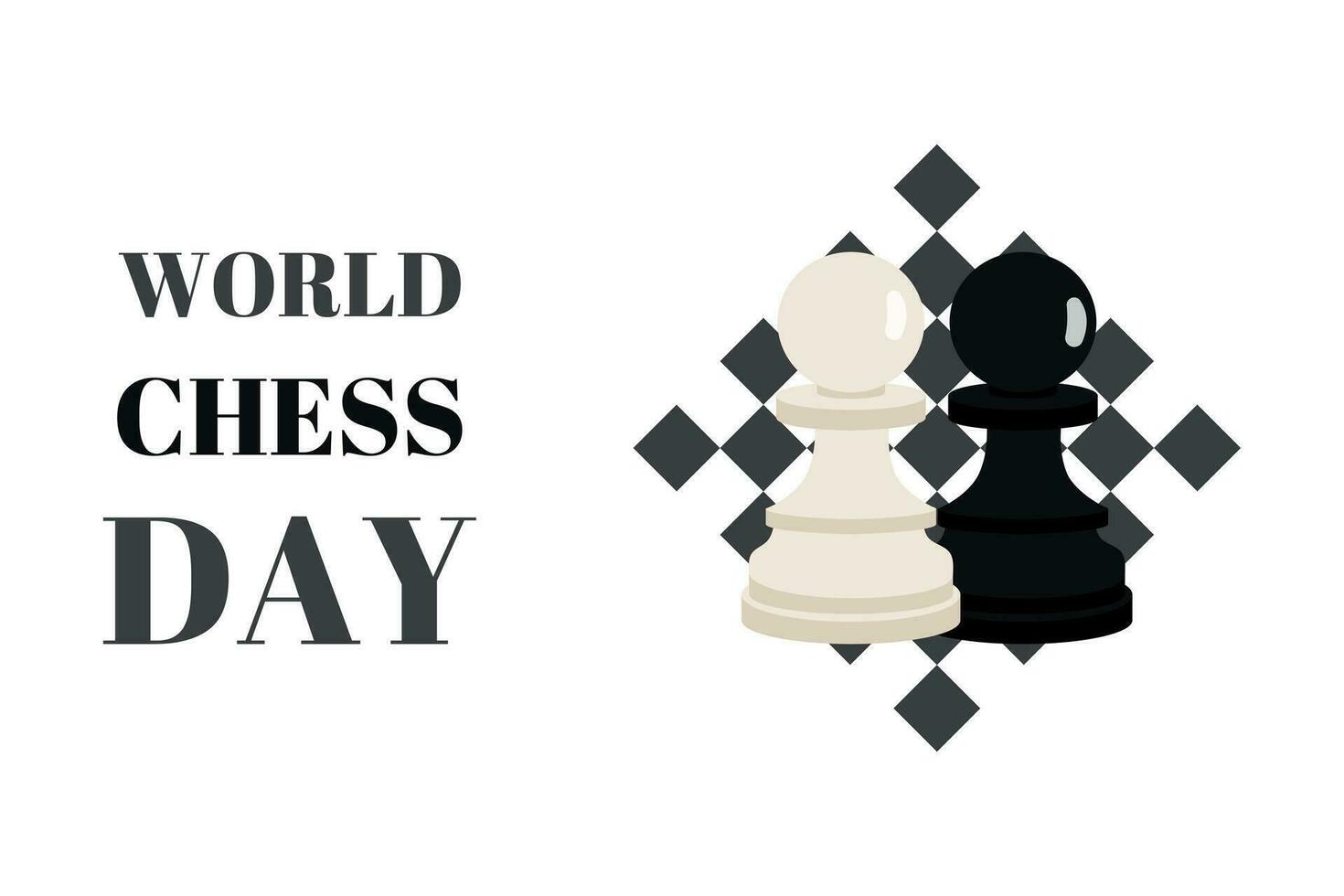 World Chess Day. Vector illustration of calendar holidays poster.