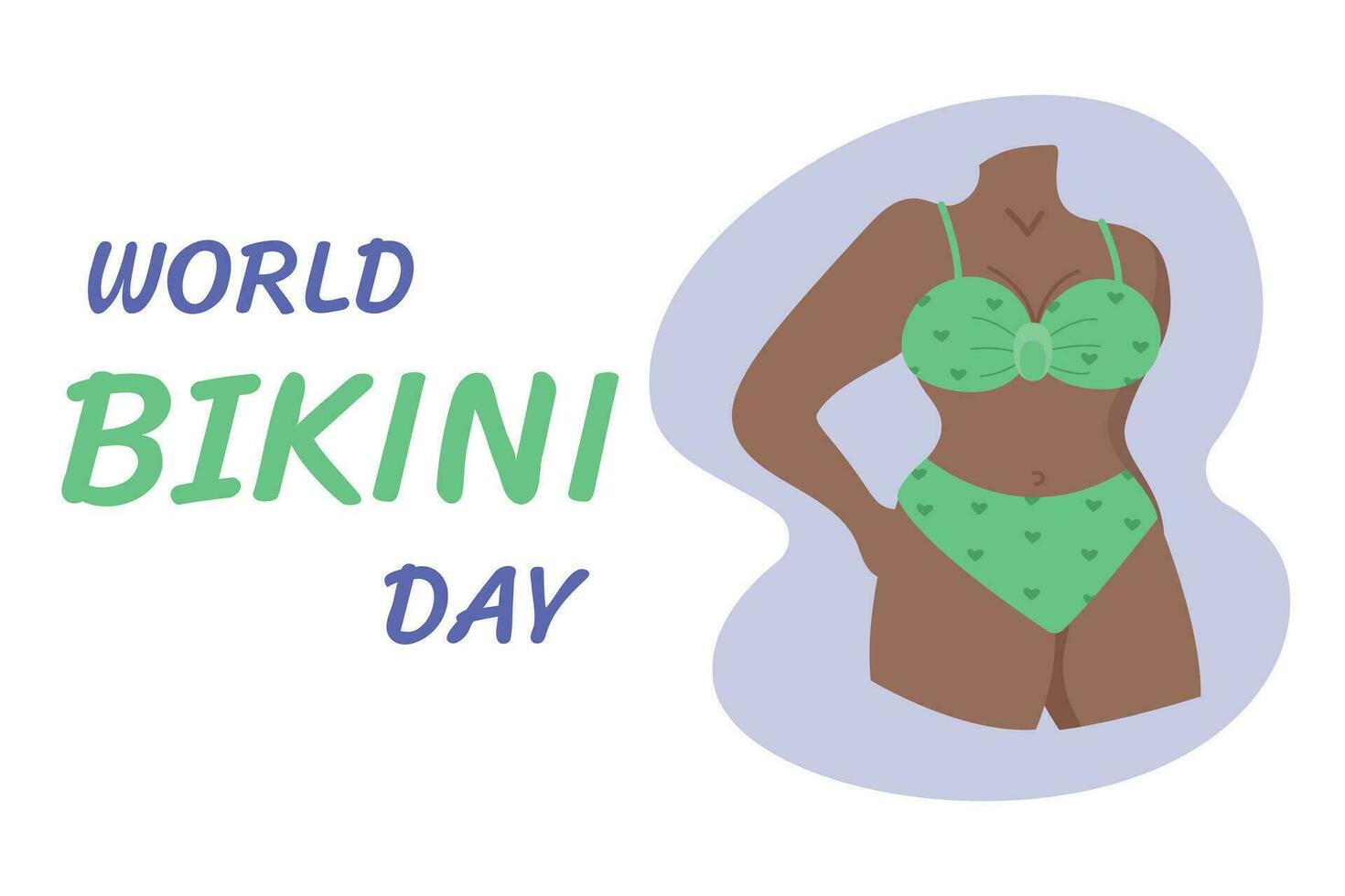 mundo bikini día. vector ilustración de un mujer en bikini.