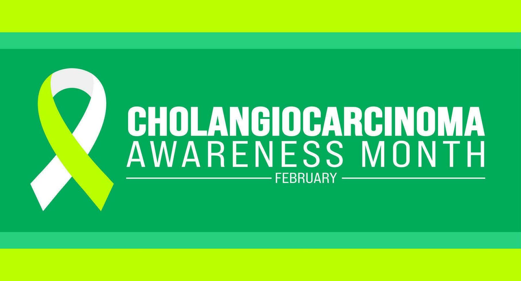 February is Cholangiocarcinoma Awareness Month background template. Holiday concept. background, banner, placard, card, and poster design template with text inscription and standard color. vector
