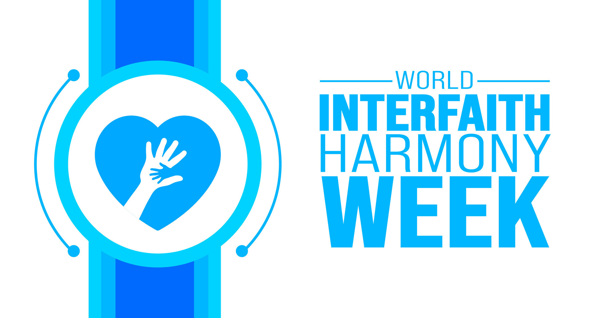 February is World interfaith harmony week background template Holiday