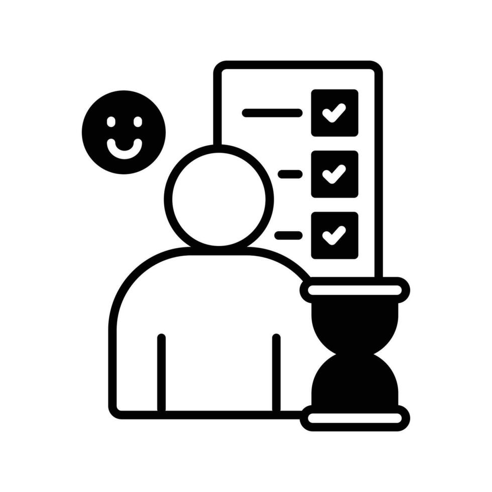 Self Discipline icon. black fill icon vector