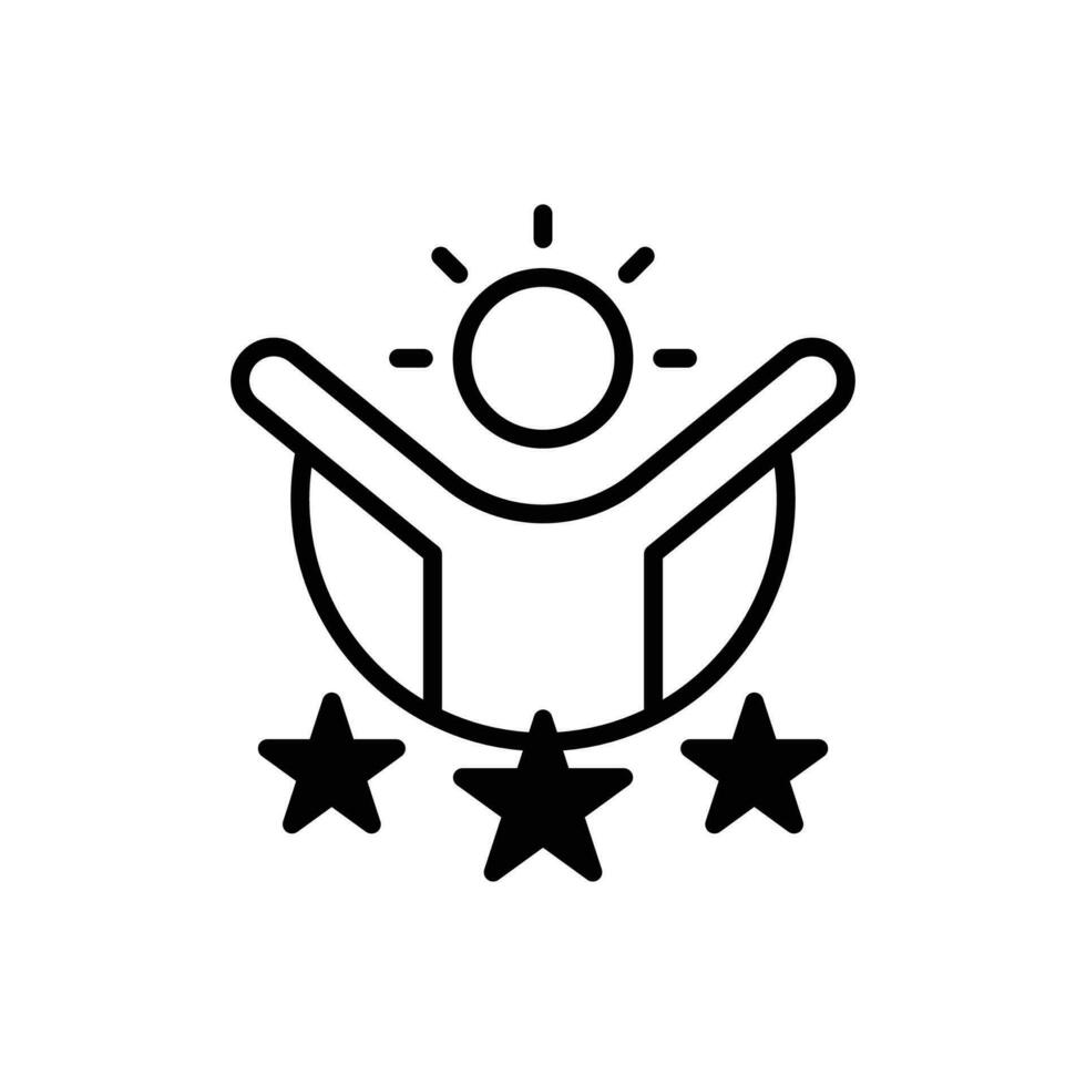 Self Confidence icon. black fill icon vector