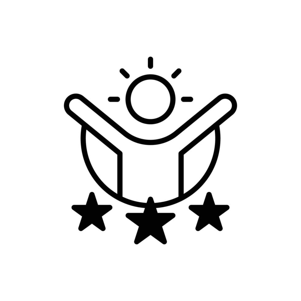 Self Confidence icon. black fill icon vector