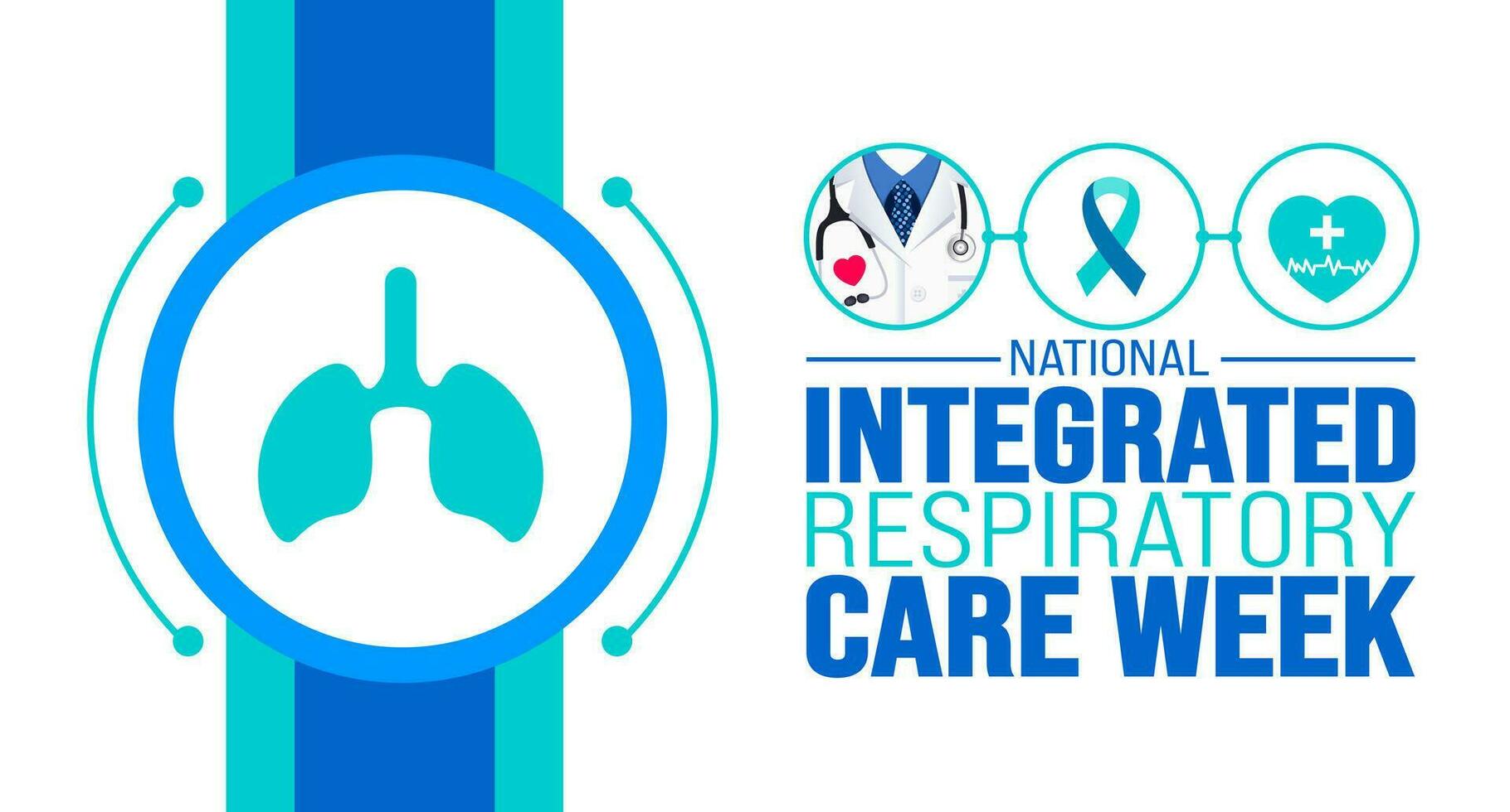 February is National integrated respiratory care week background template. Holiday concept. background, banner, placard, card, and poster design template with text inscription and standard color. vector
