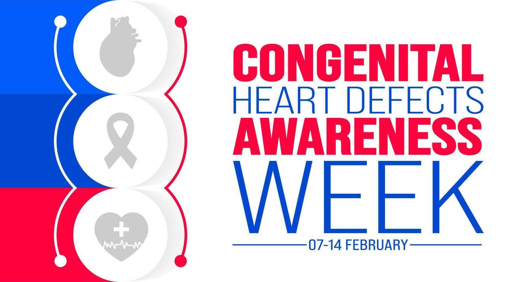 February is Congenital Heart Defects Awareness Week background template. Holiday concept. background, banner, placard, card, and poster design template with text inscription and standard color. vector