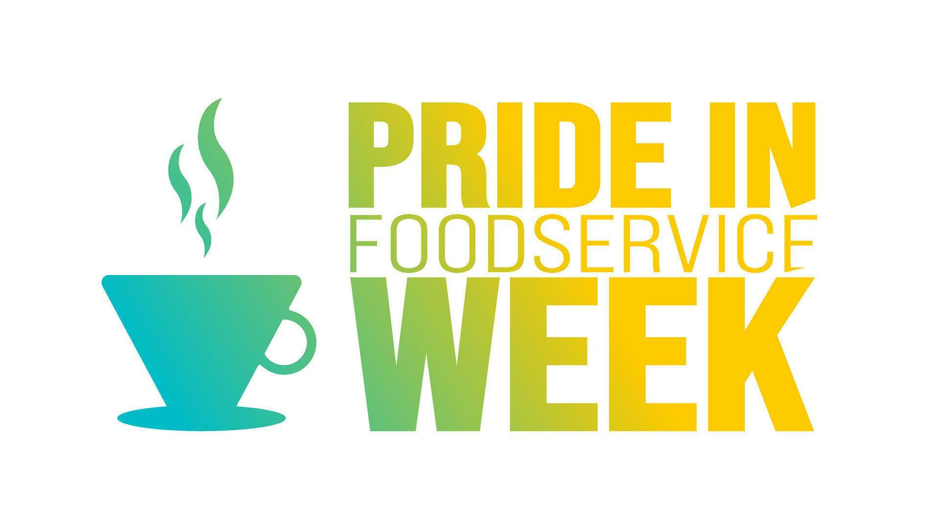 February is Pride in foodservice week background template. Holiday