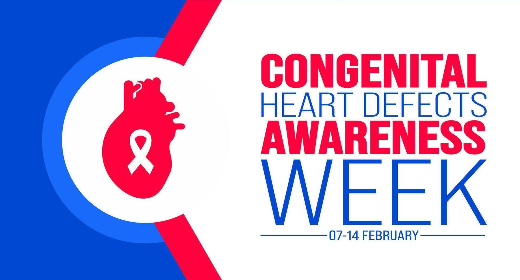 February is Congenital Heart Defects Awareness Week background template. Holiday concept. background, banner, placard, card, and poster design template with text inscription and standard color. vector