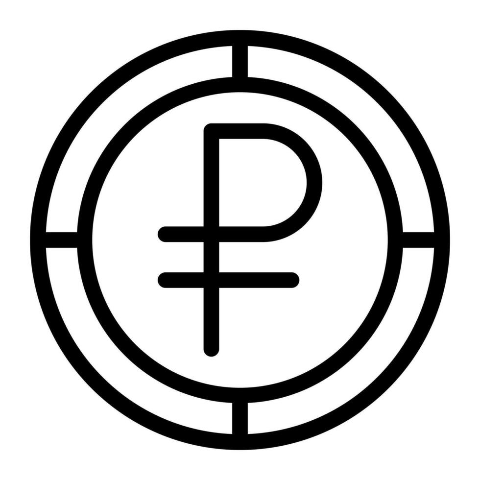 rublo moneda icono. contorno rublo moneda vector icono para web diseño aislado en blanco antecedentes