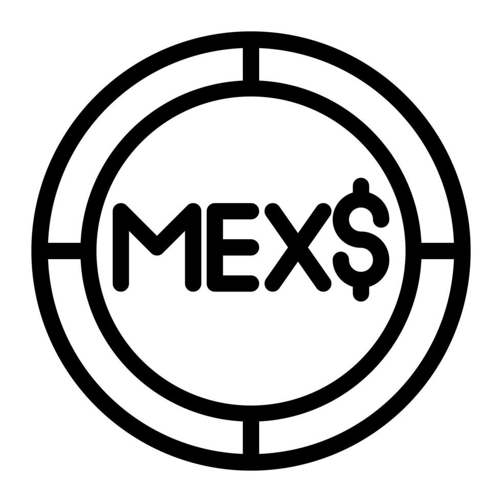 mex peso icono. contorno mex vector icono para web diseño aislado en blanco antecedentes