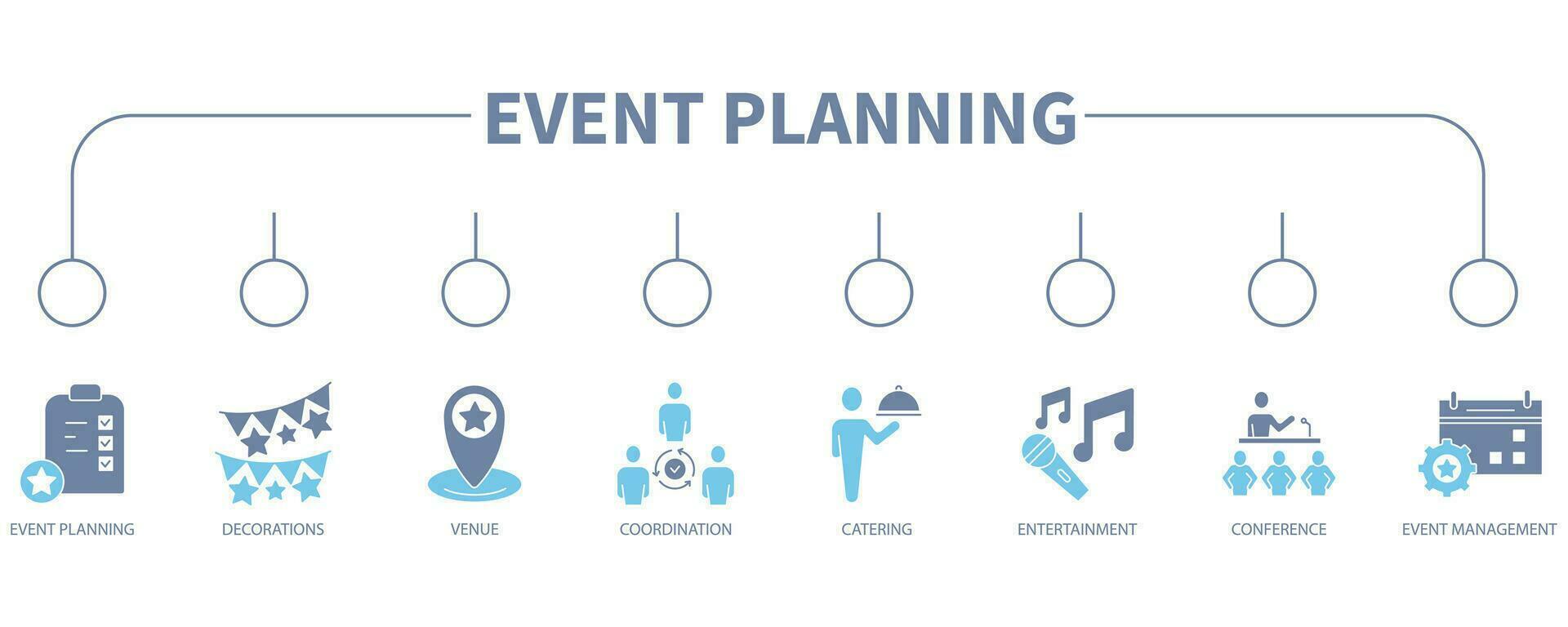 Event planning banner web icon vector illustration concept