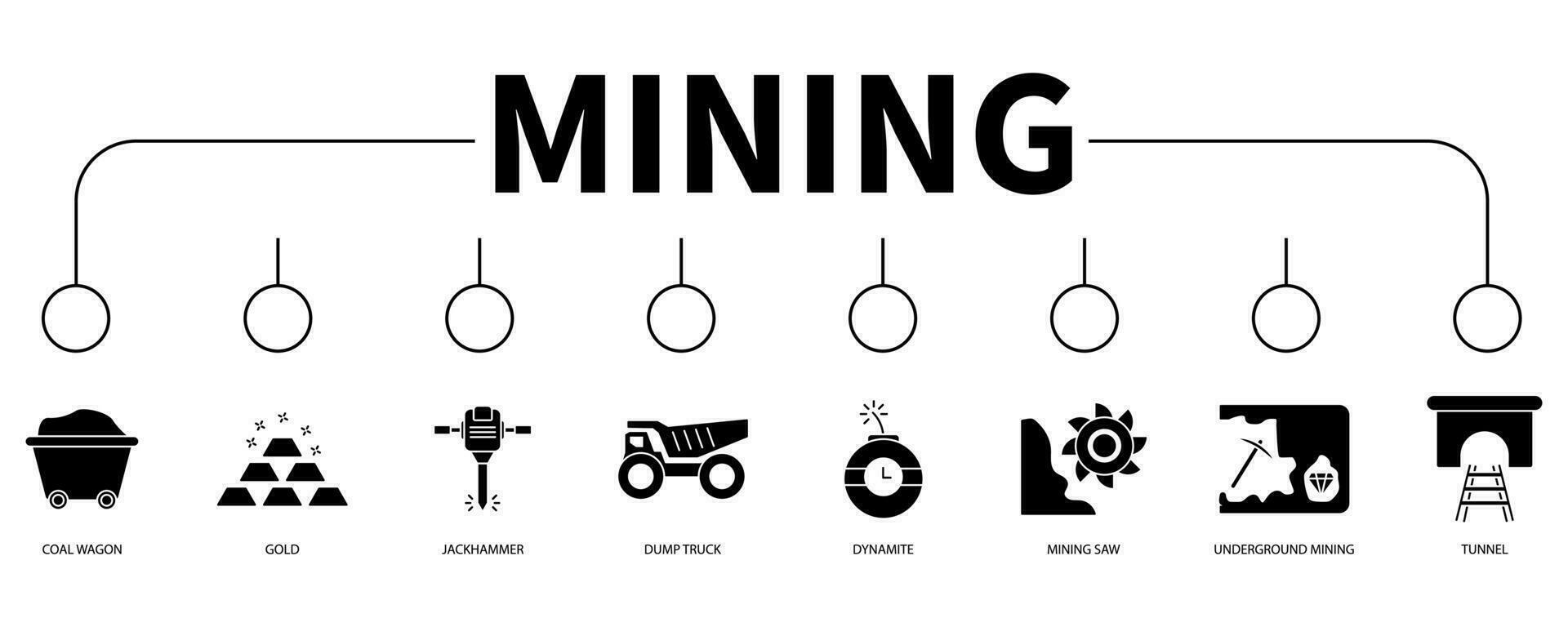 Mining banner web icon vector illustration concept