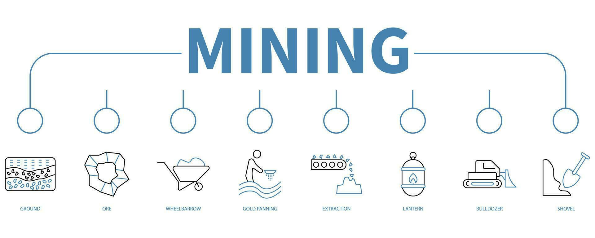 Mining banner web icon vector illustration concept