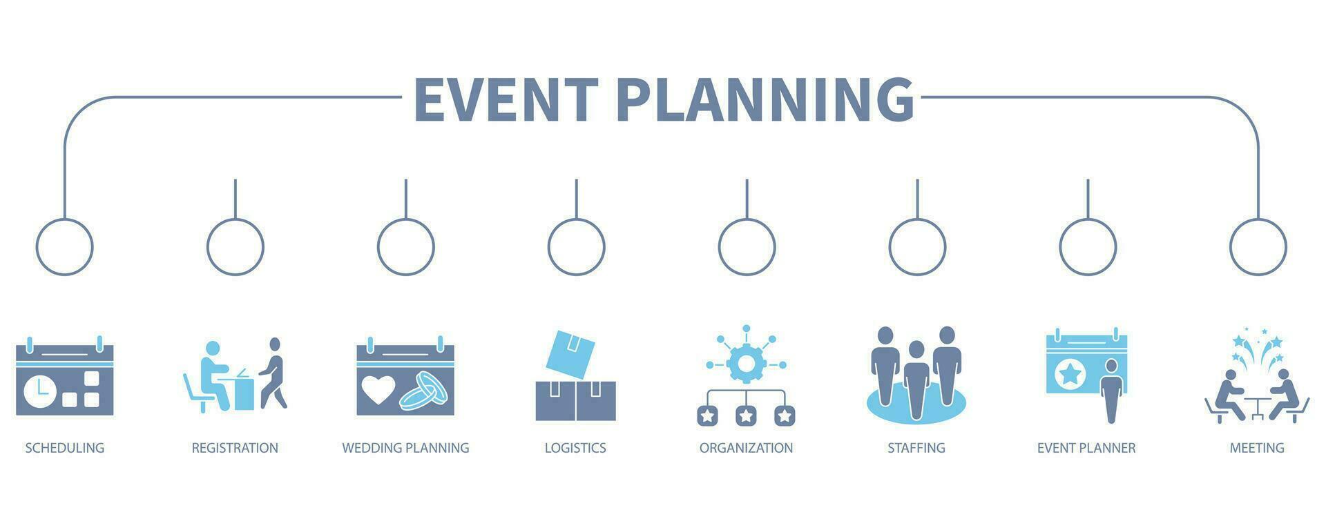 Event planning banner web icon vector illustration concept