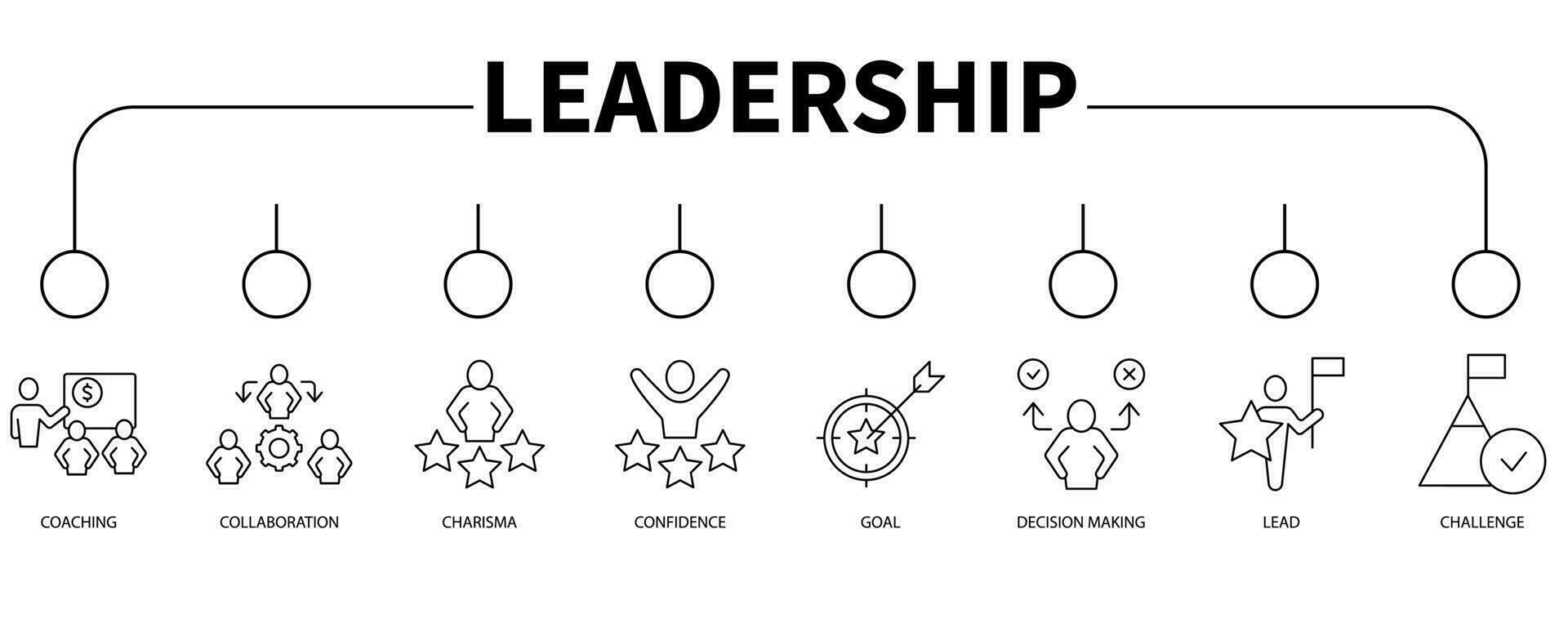 liderazgo bandera web icono vector ilustración concepto
