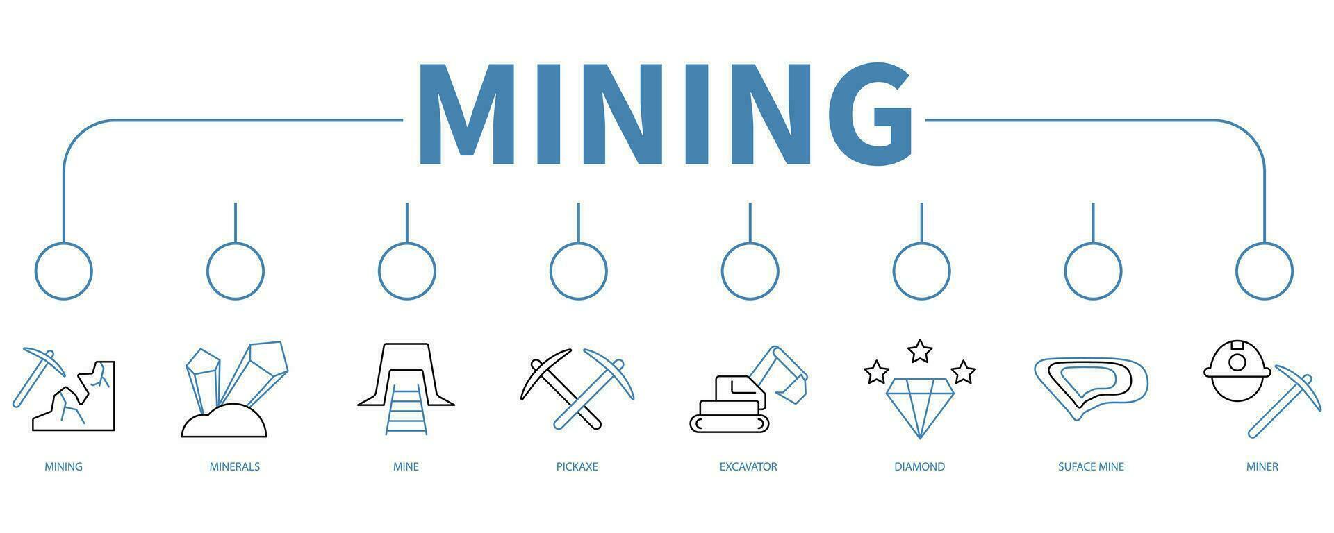 Mining banner web icon vector illustration concept