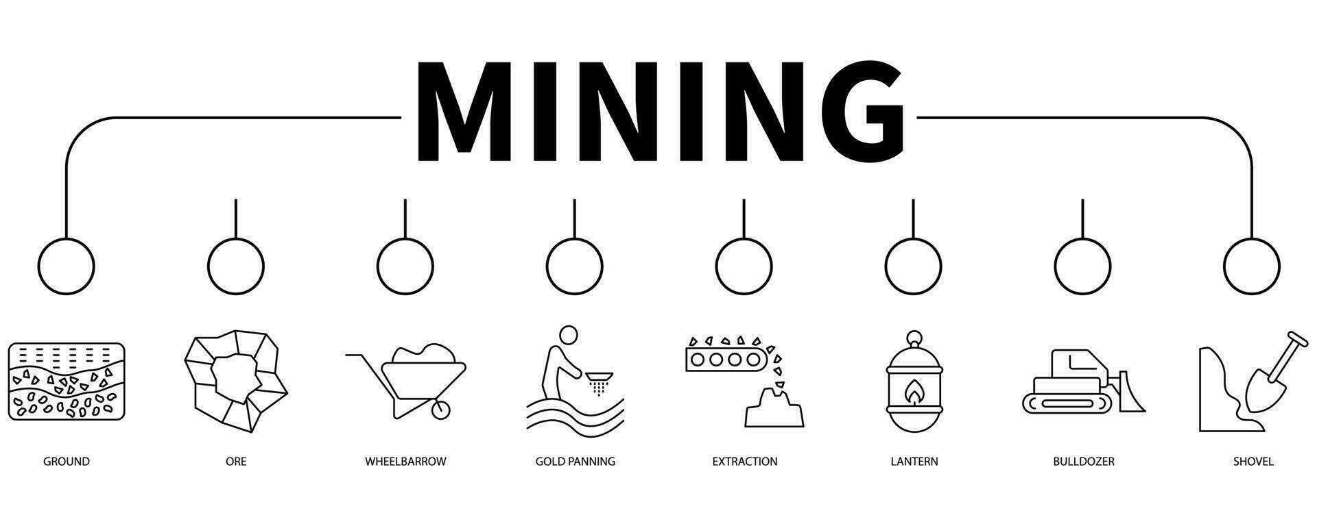 Mining banner web icon vector illustration concept