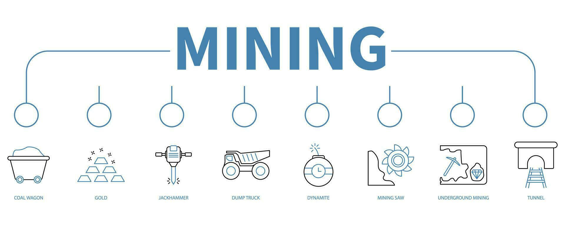 Mining banner web icon vector illustration concept