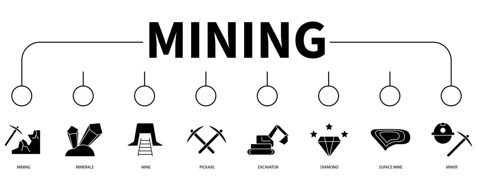 Mining banner web icon vector illustration concept