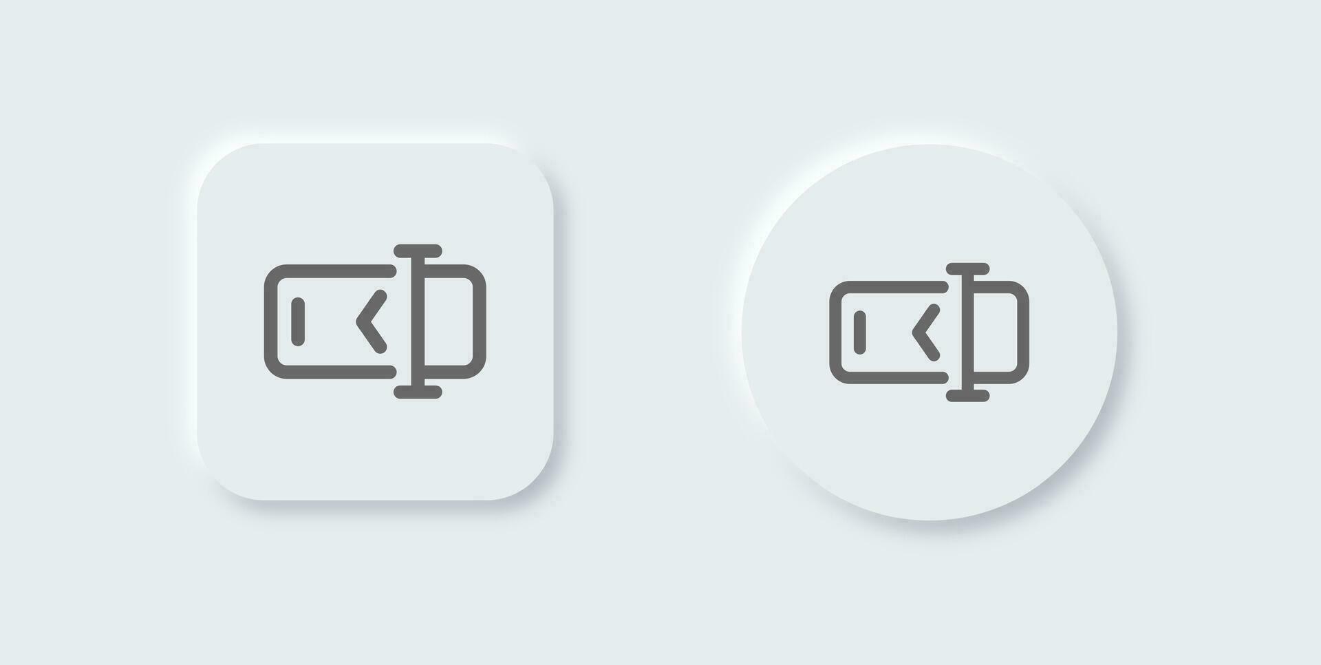 Rename line icon in neomorphic design style. Write signs vector illustration.