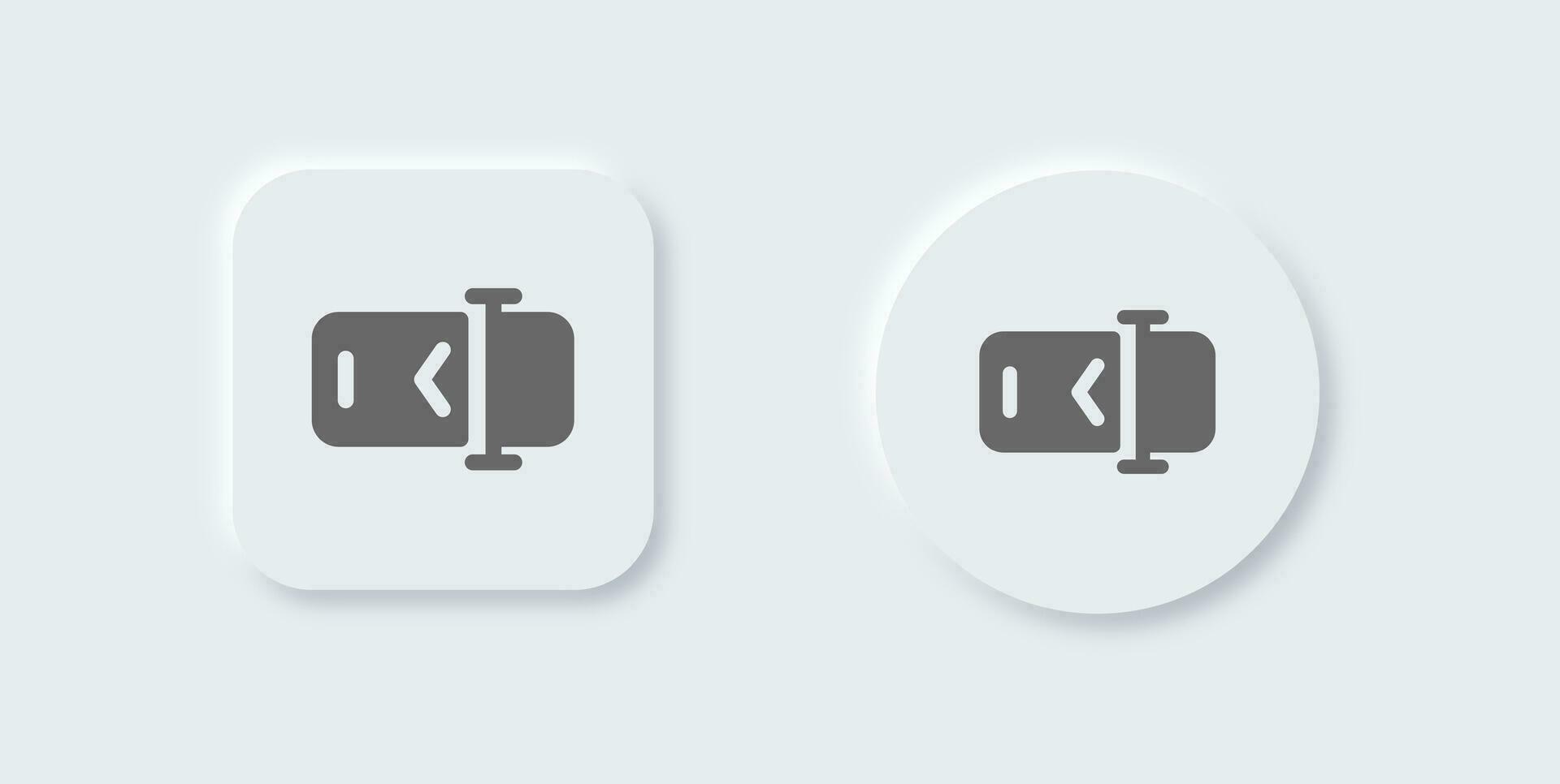Rename solid icon in neomorphic design style. Write signs vector illustration.