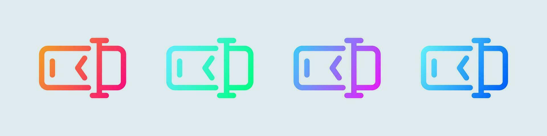 Rename line icon in gradient colors. Write signs vector illustration.