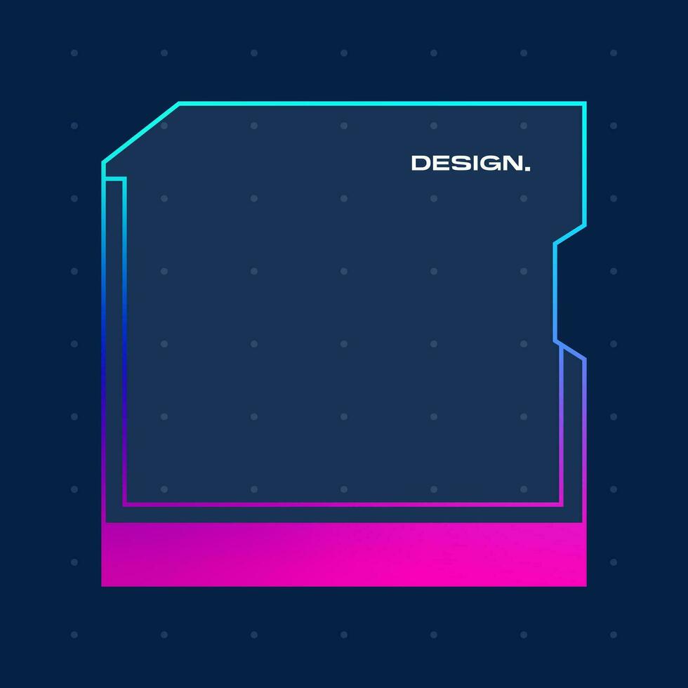 Futuristic square gradient background. Pop up window vector illustration.