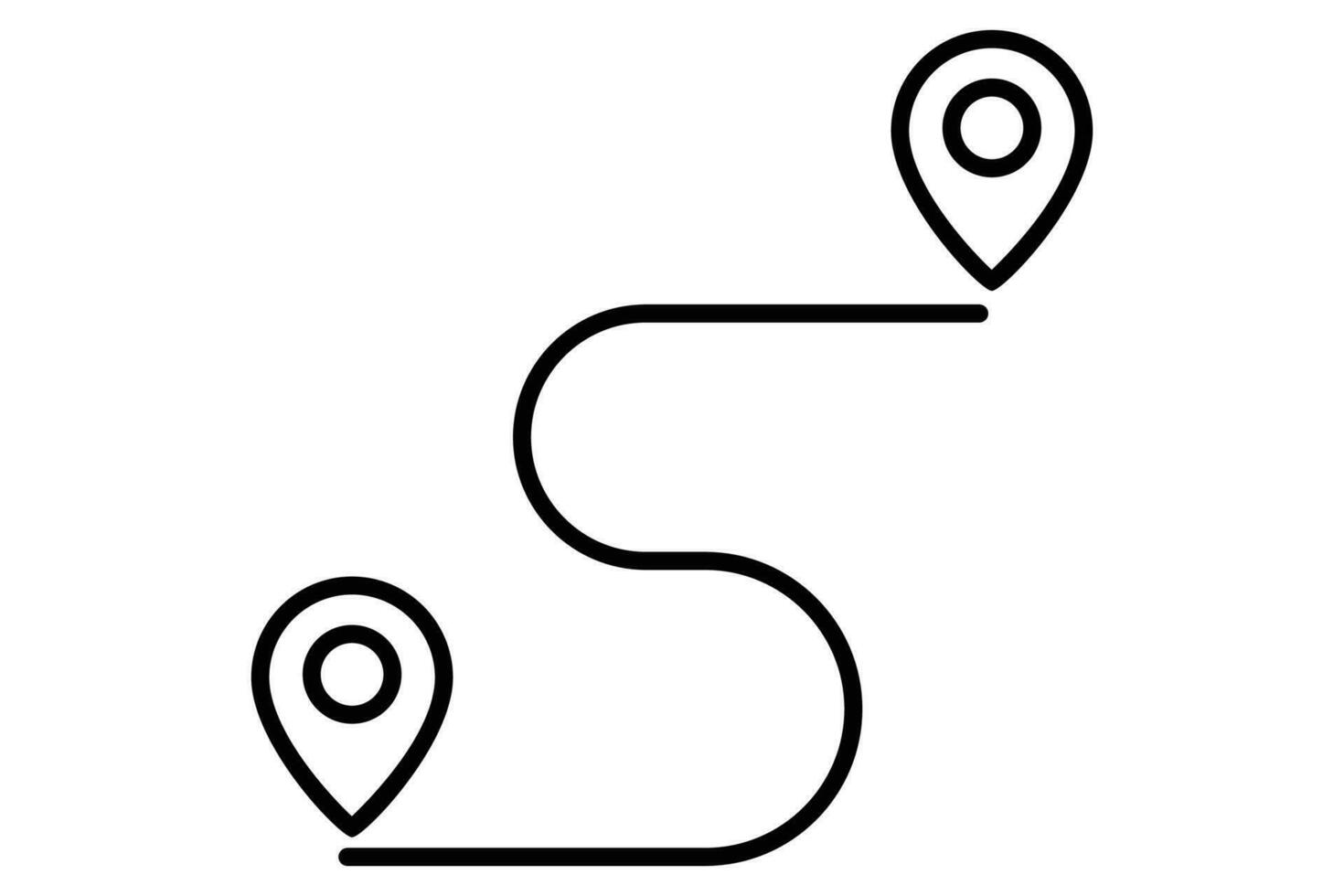road map icon. icon related to travel planning and road trips. line icon style. element illustration vector