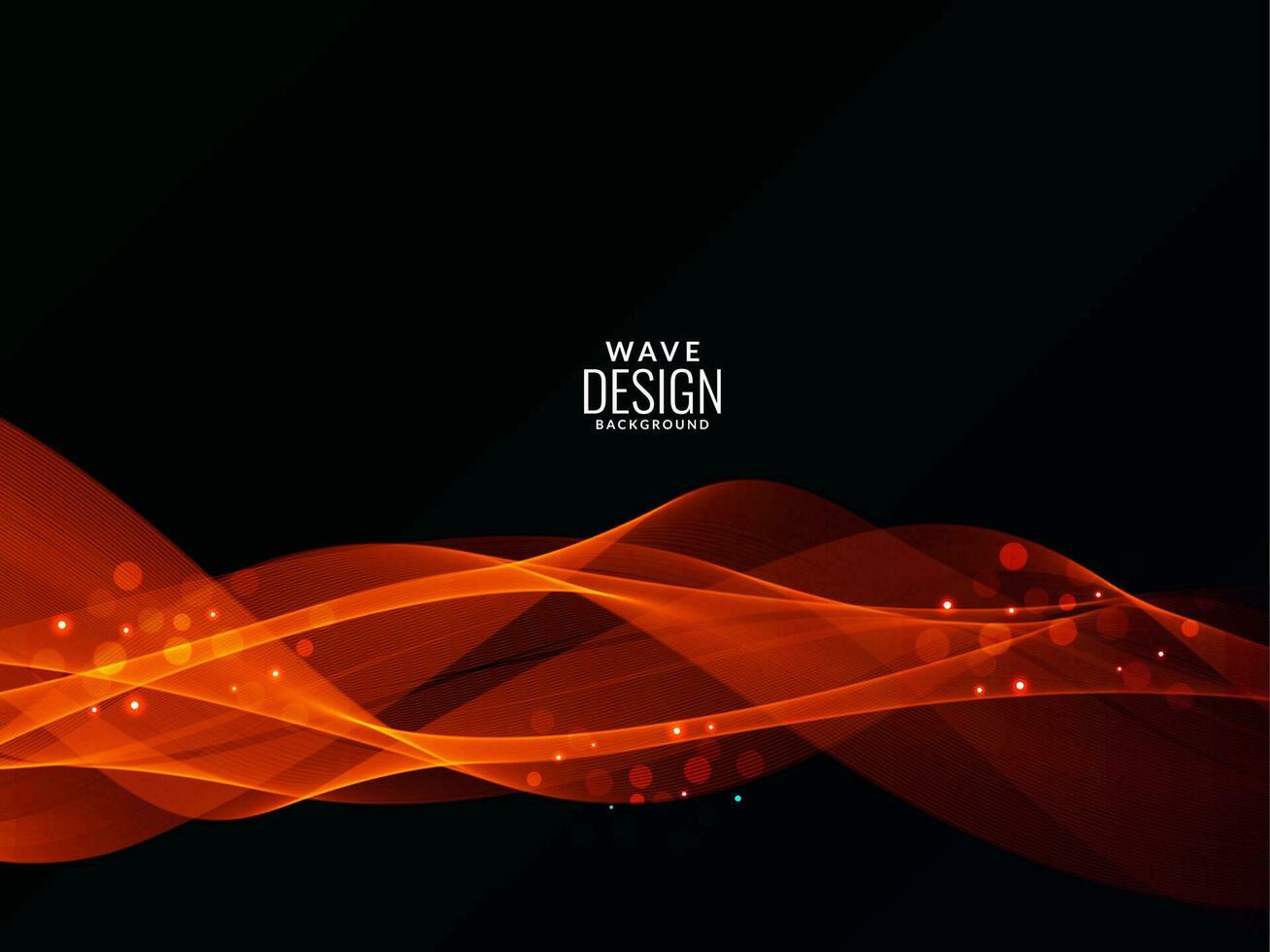 Resumen de luz naranja rojiza que fluye elegante onda moderna ilustración de fondo del modelo vector