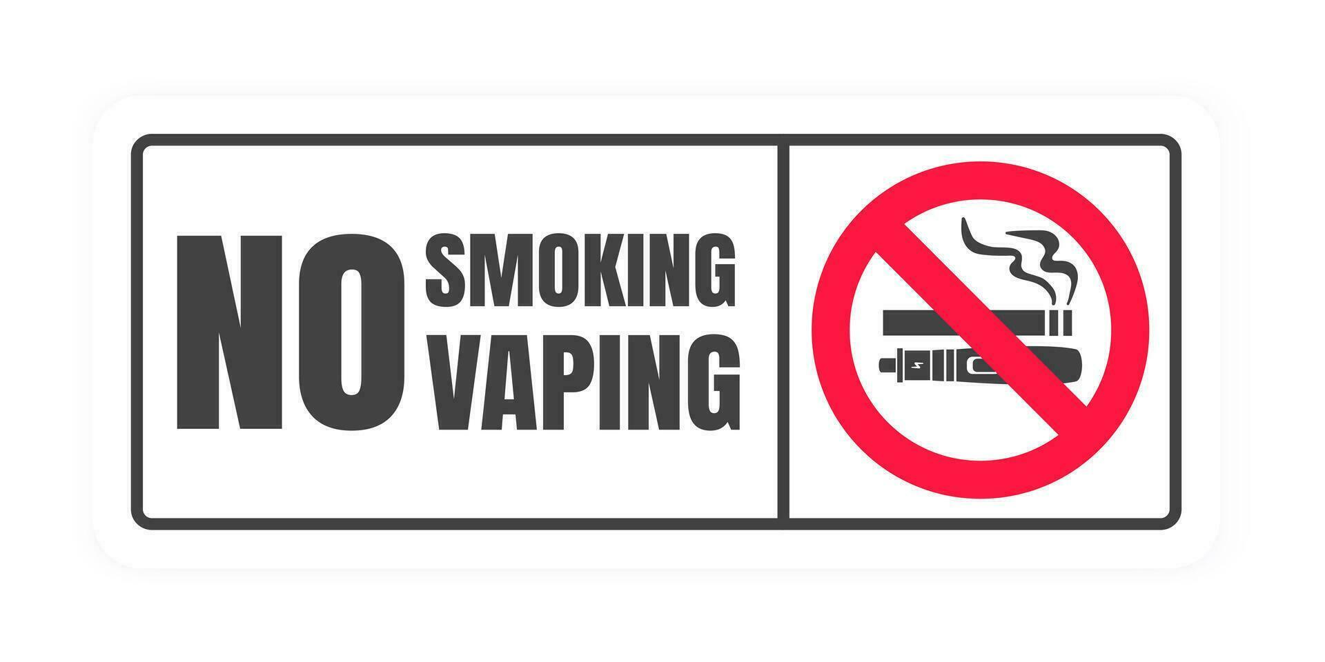 No smoking no vaping sign. Forbidden sign icon isolated on white background vector illustration. Cigarette, vape and smoke and in prohibition circle.