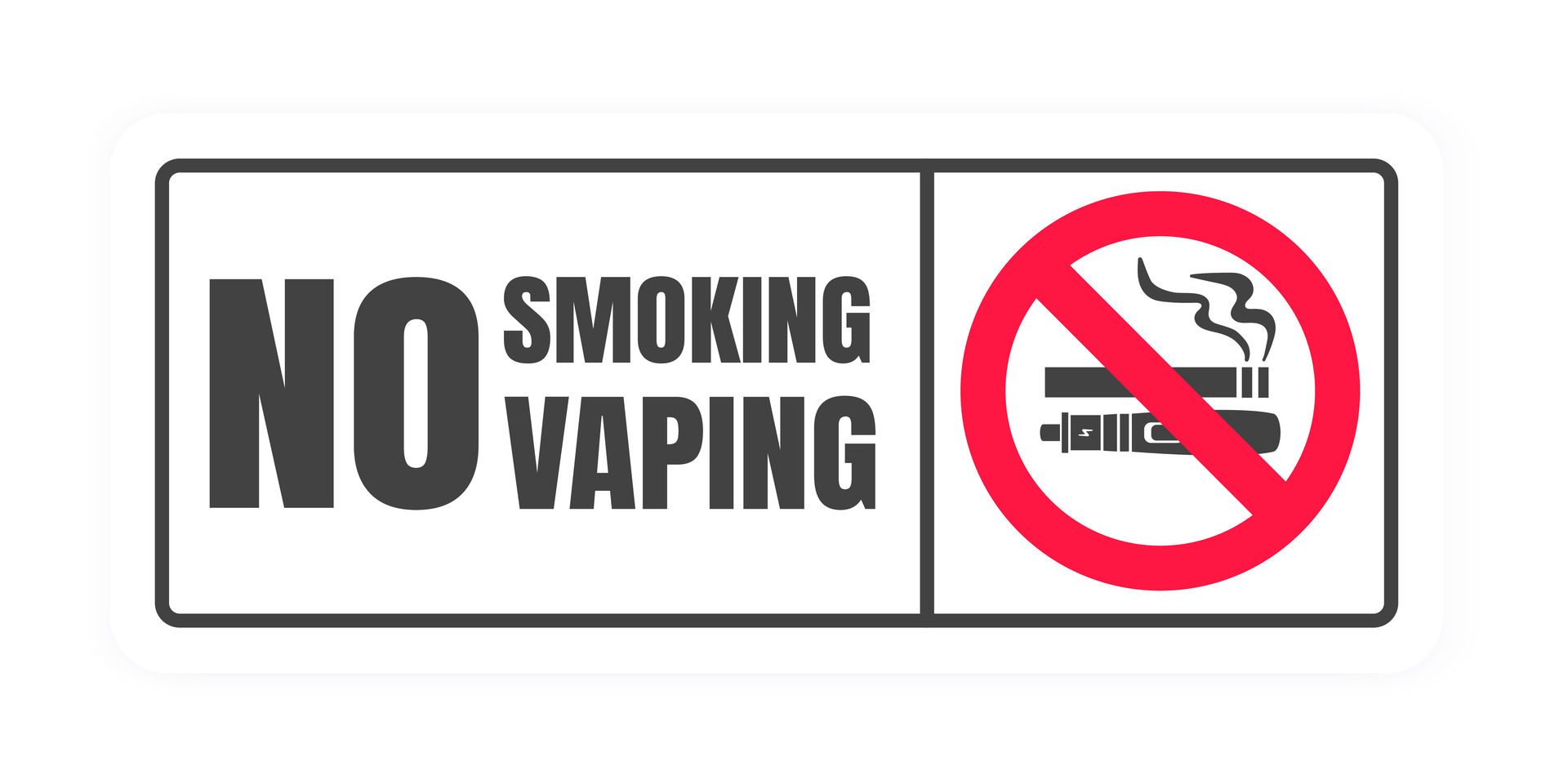 No smoking no vaping sign. Forbidden sign icon isolated on white