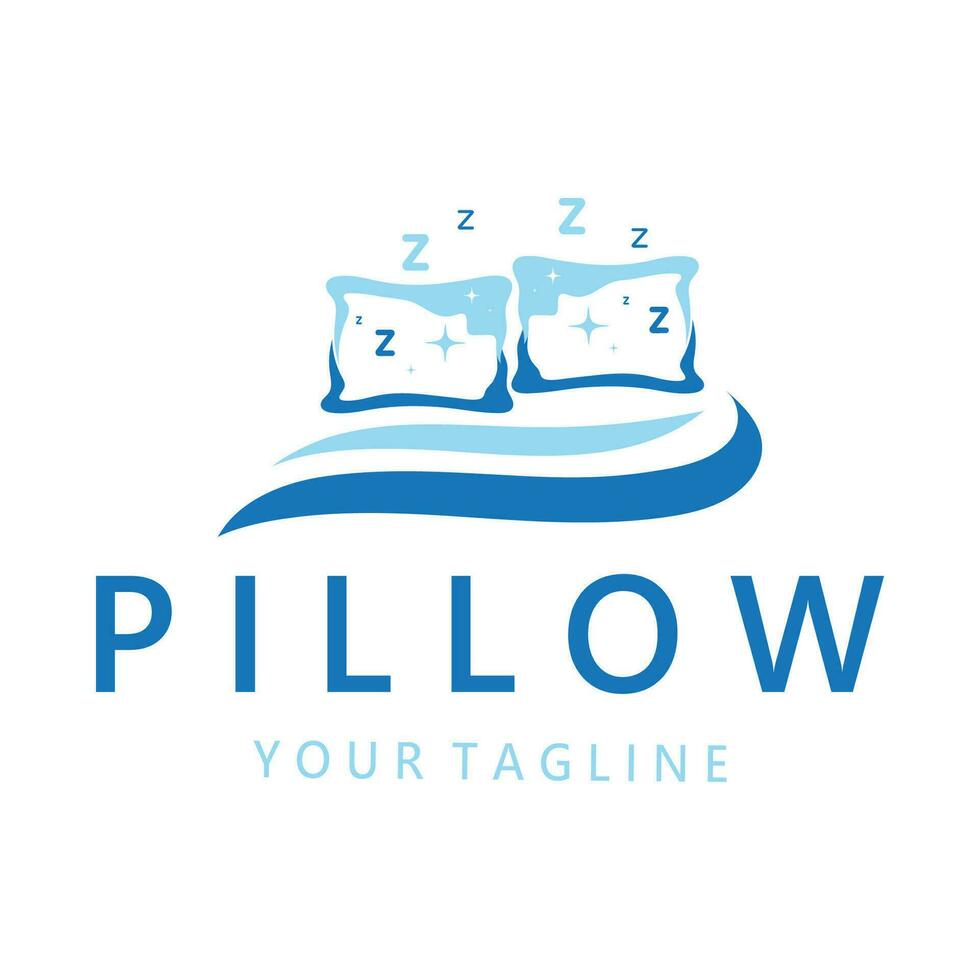 Creative logo designs for pillows, blankets, bed sheets and beds, sleep, zzz, clock, moon and stars. vector