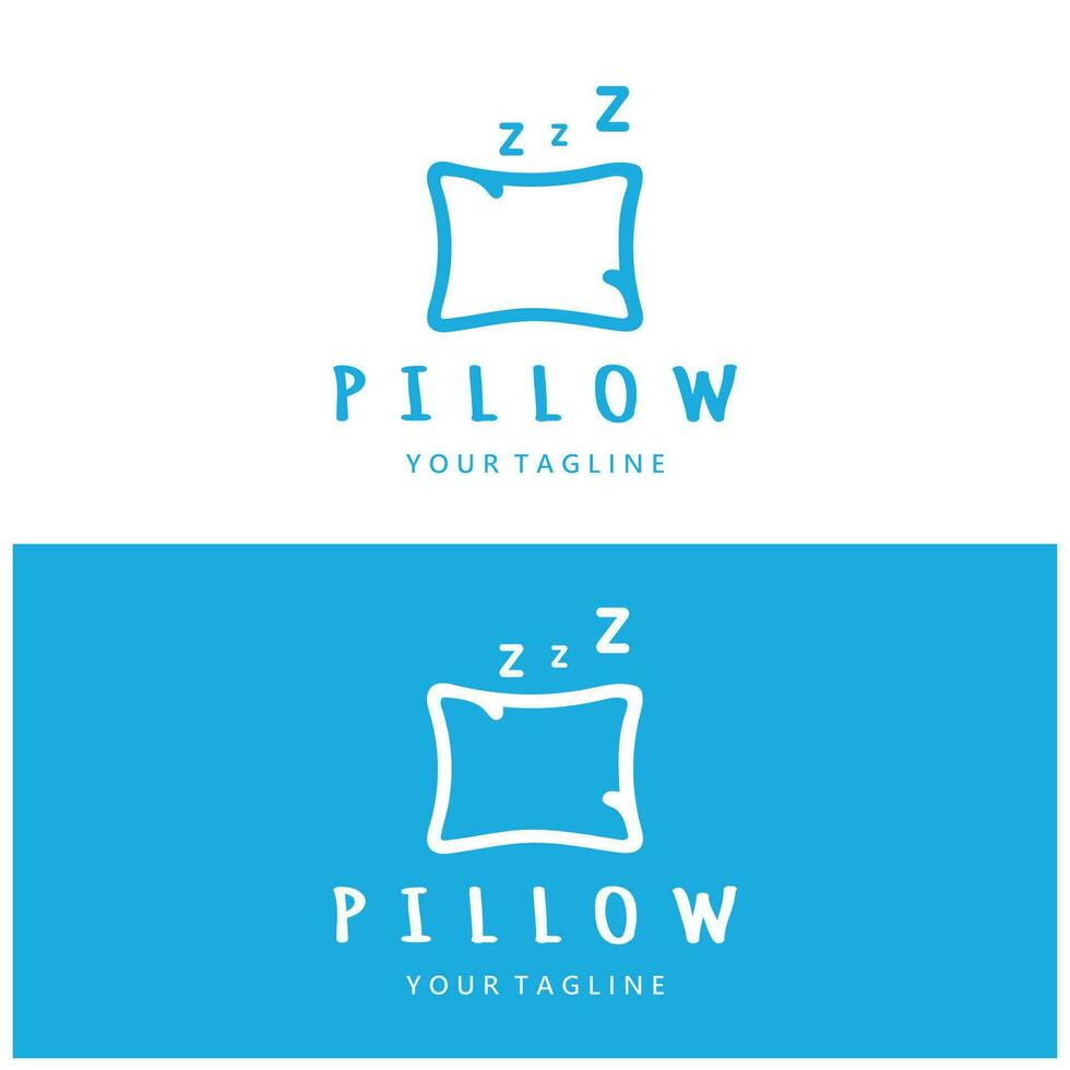 Creative logo designs for pillows, blankets, bed sheets and beds, sleep, zzz, clock, moon and stars. vector