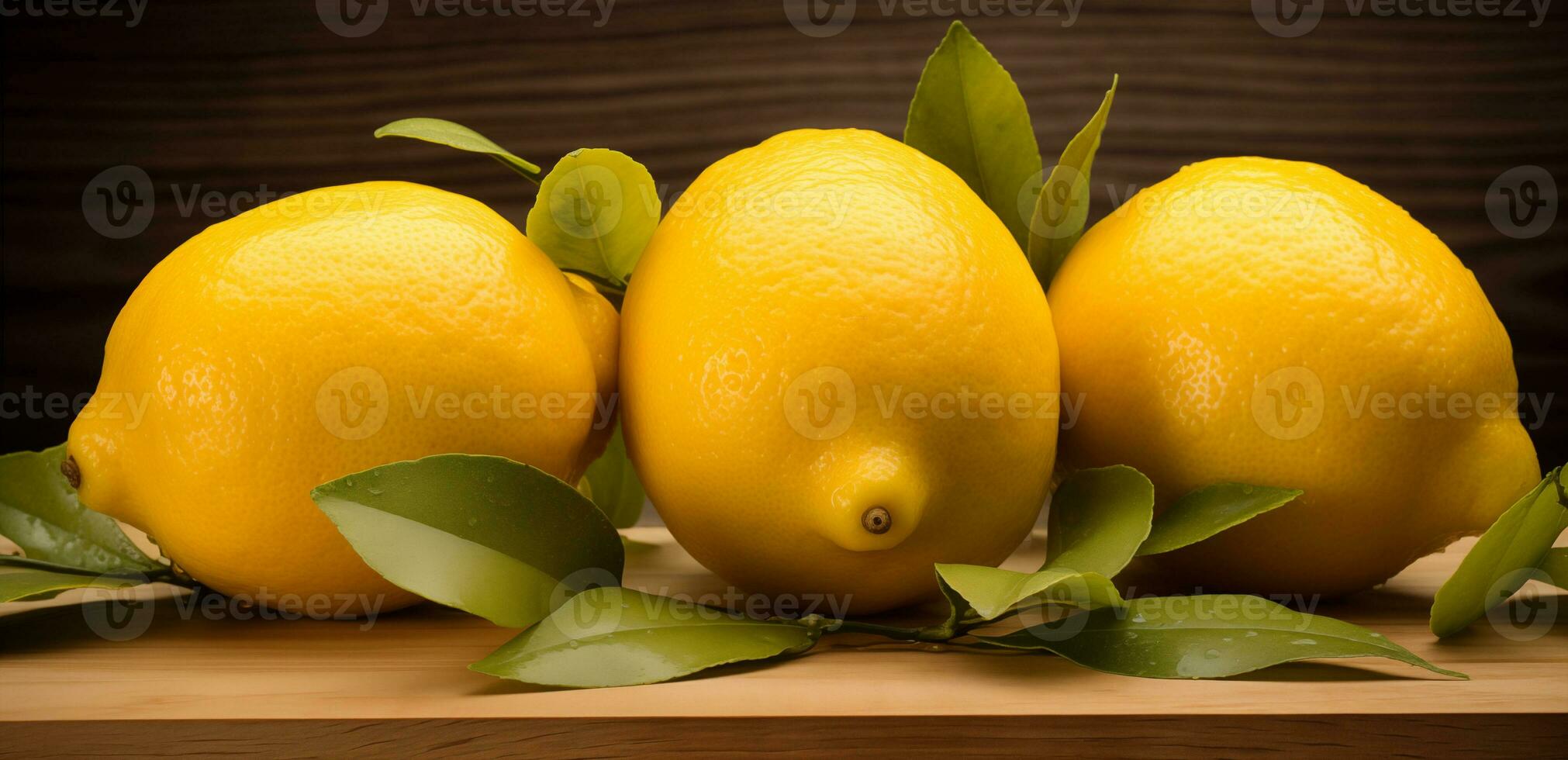 cosecha de limones, muchos amarillo limones en el antecedentes de el de madera mesa. foto