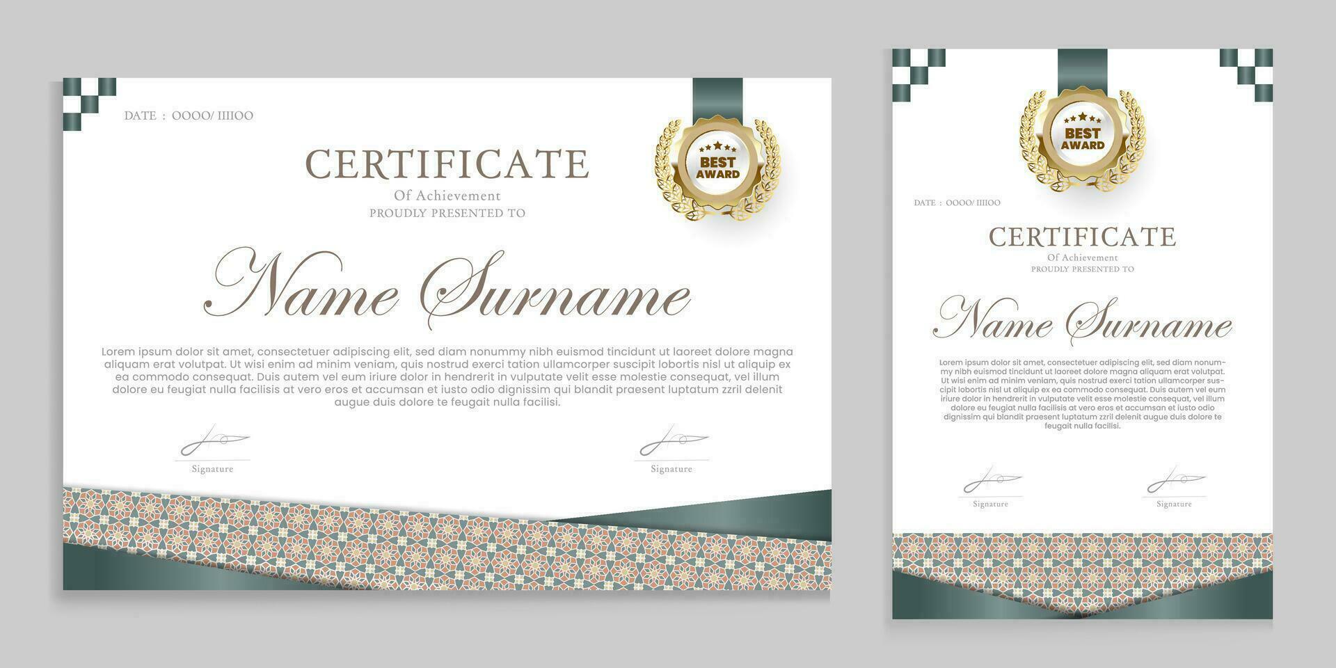 Award certificate design suitable for awards graduations certificates and others vector