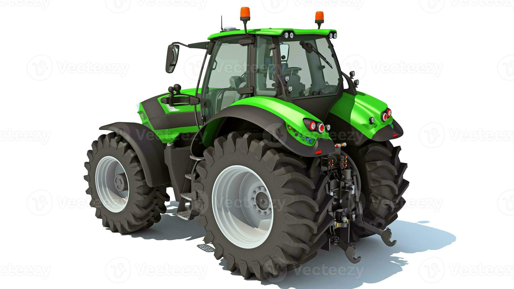 Farm Tractor 3D rendering on white background photo