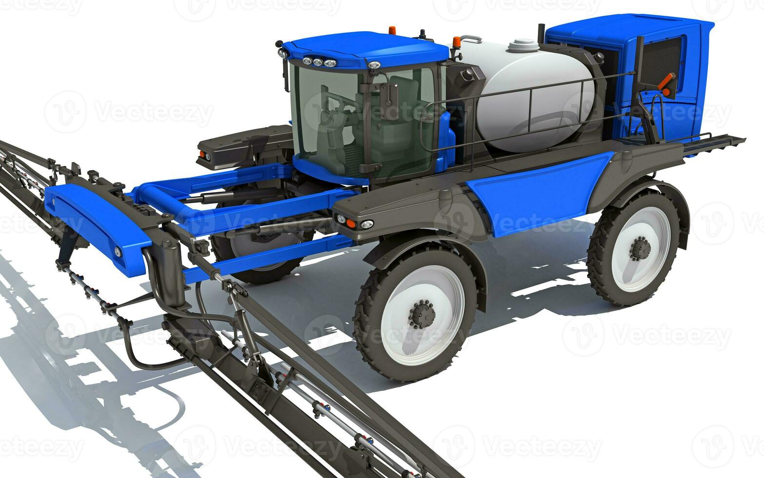 Front Boom Sprayer farm equipment 3D rendering on white background photo