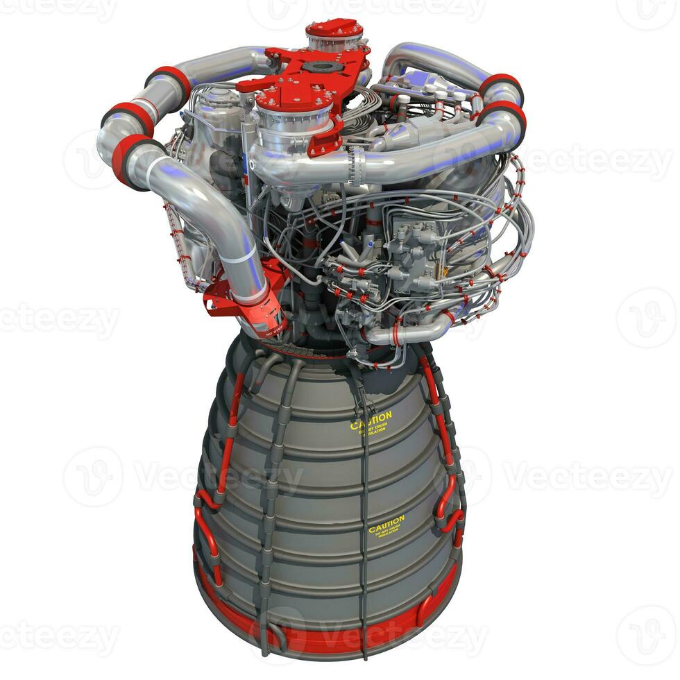 Space Shuttle Rocket Engine 3D rendering on white background photo