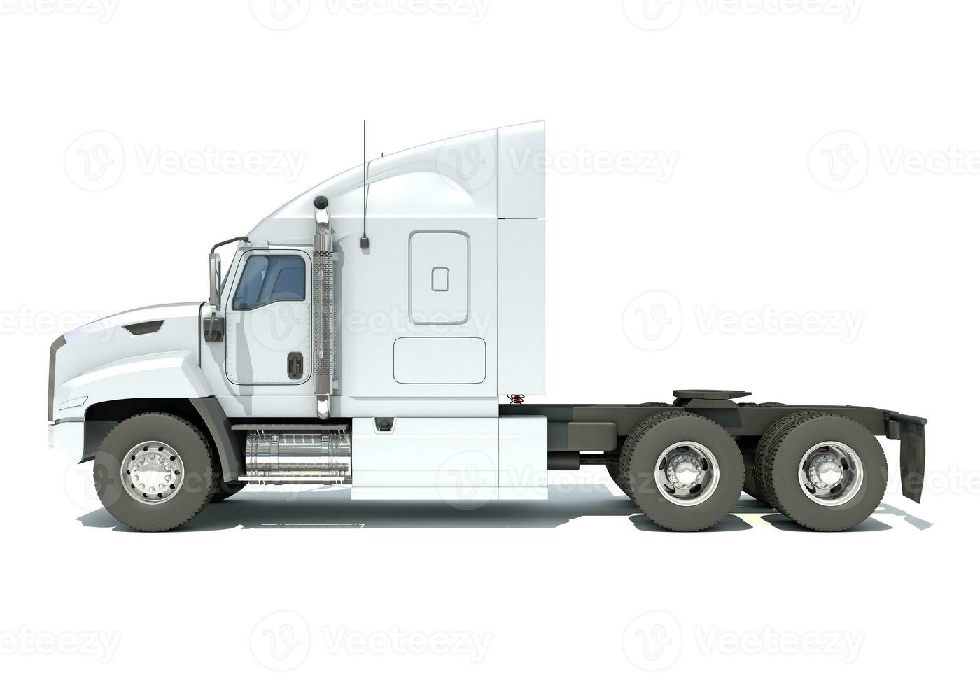 Semi Truck 3D rendering on white background photo