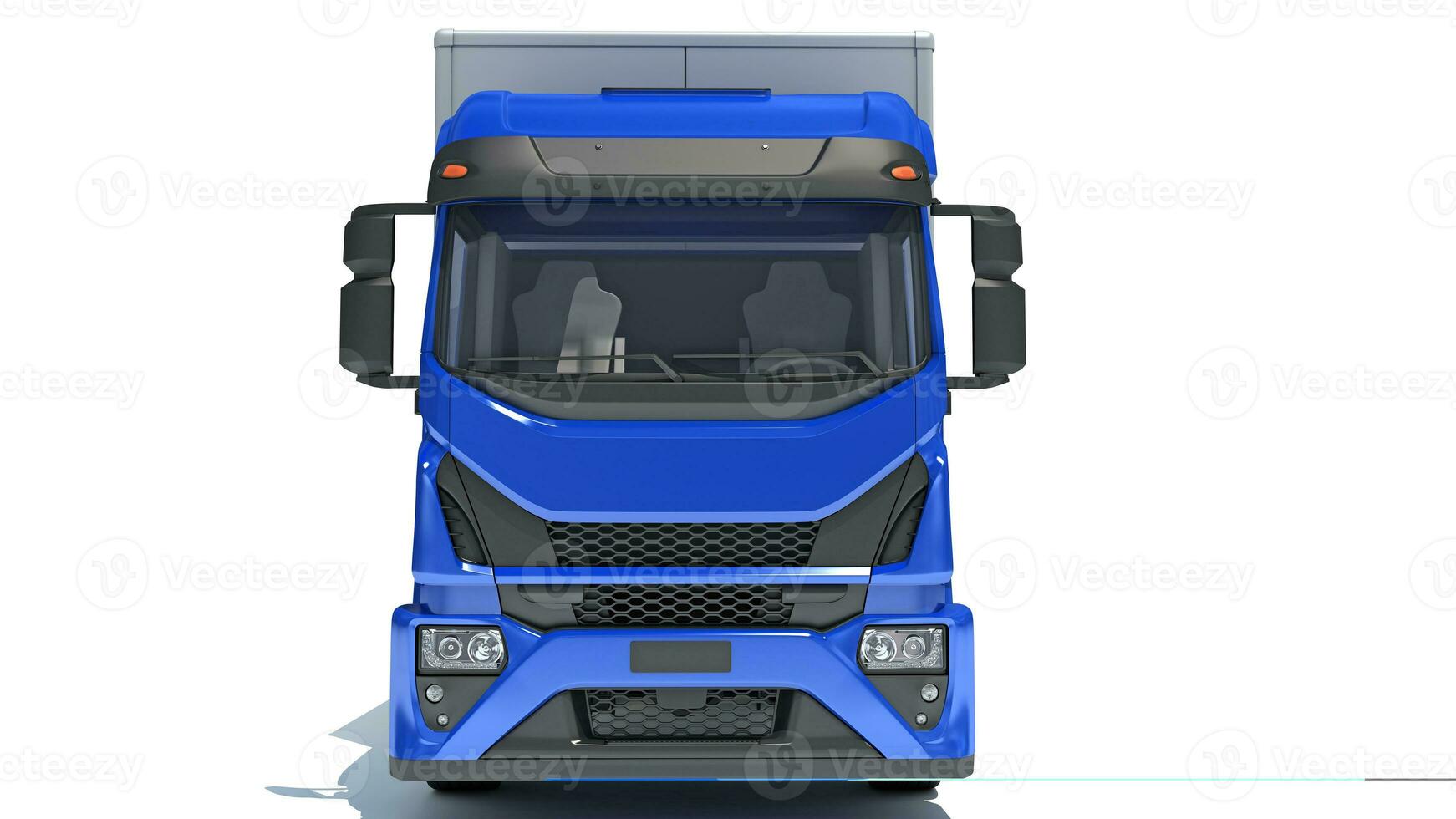 Transporter Box Truck 3D Rendering on White Background photo