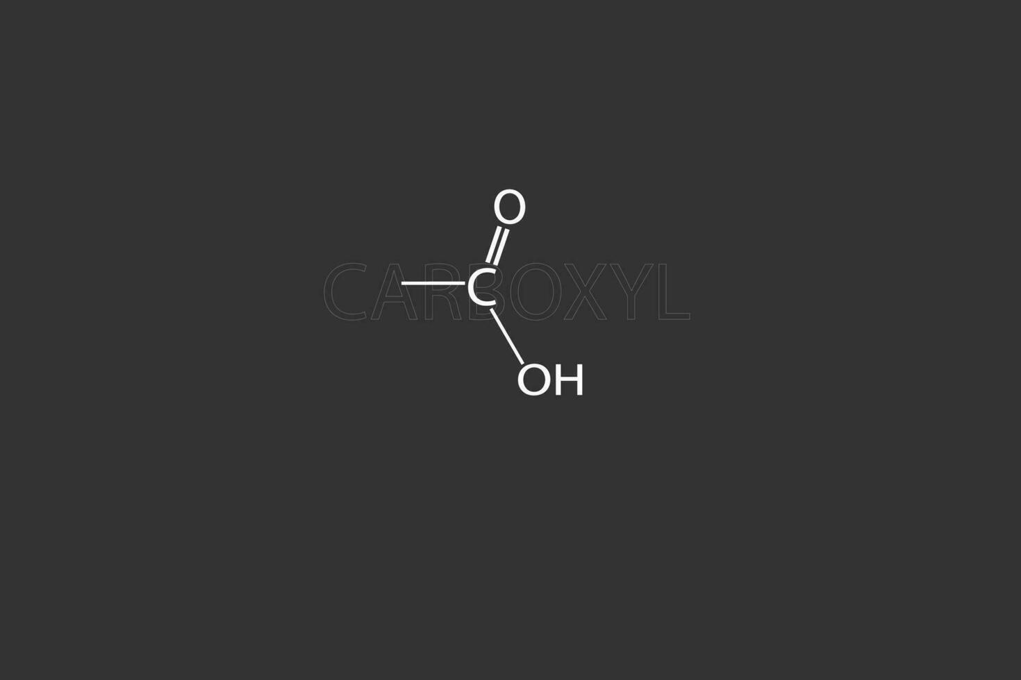 Carboxyl molecular skeletal chemical formula vector